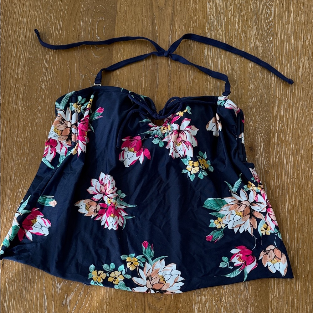 Kona Sol Floral Black Swim Camisole
